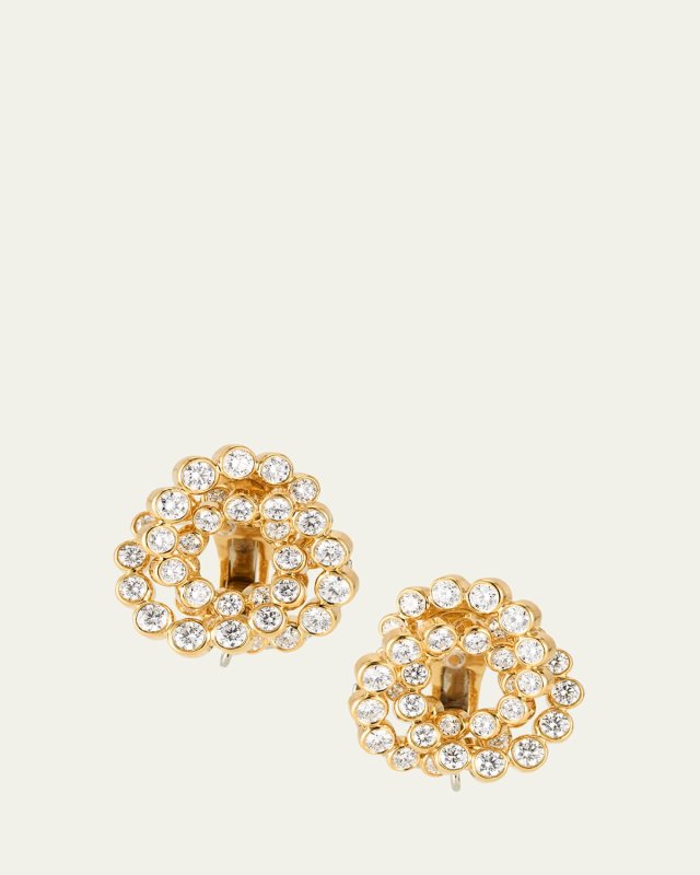Trefoil 18K Yellow Gold Diamond Ear Clip, Single